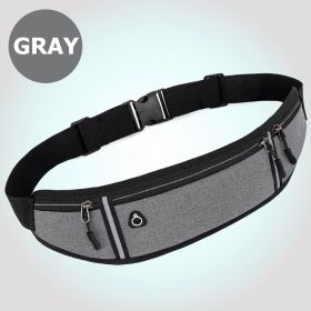 Small Fitness Waist Bag With Adjustable Strap For Hiking (Color: Gray)