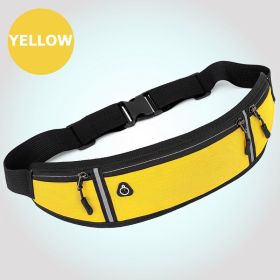 Small Fitness Waist Bag With Adjustable Strap For Hiking (Color: Yellow)