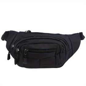 Men's & Women's Large-capacity Sports Waist / Sling Bag (Color: black)