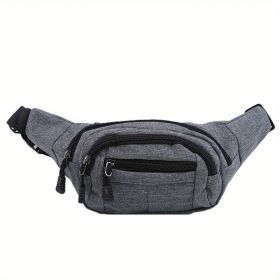 Men's & Women's Large-capacity Sports Waist / Sling Bag (Color: Grey)