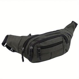 Men's & Women's Large-capacity Sports Waist / Sling Bag (Color: Dark Green)