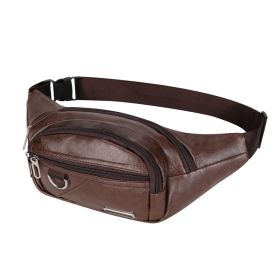 Solid Color Lightweight Chest Bag – Large-Capacity (Color: Coffee)