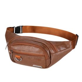 Solid Color Lightweight Chest Bag – Large-Capacity (Color: brown)