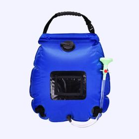 20L Outdoor Water Storage Bag Hose Switchable Shower Head (Color: Blue)