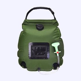20L Outdoor Water Storage Bag Hose Switchable Shower Head (Color: Green)