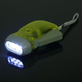 Manual Crank Electric Flashlight, Power When You Need It Most (Color: Yellow)