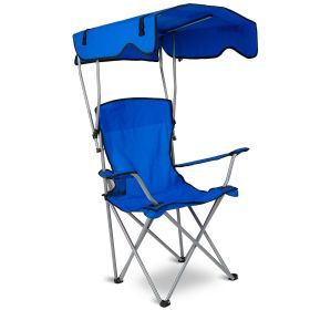 Foldable Canopy Camping Chair 330LBS Load (Color: Blue)