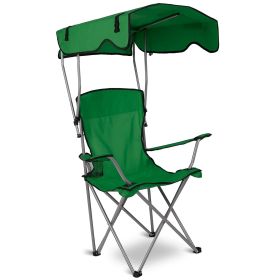 Foldable Canopy Camping Chair 330LBS Load (Color: Green)