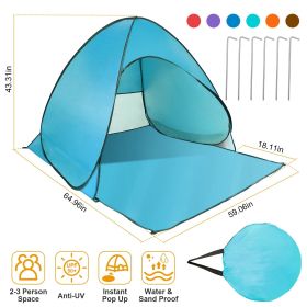 Anti-UV Automatic Waterproof Pop Up Beach Tent Shade Shelter (Color: Green)