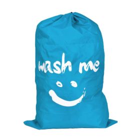 Machine Washable Travel Laundry Bag with Drawstring (Color: Blue)