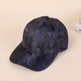 Men’s Solid Color Baseball Cap – Lightweight Sunscreen (Color: Navy Blue)
