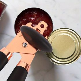 Kitchen Multifunctional Stainless Steel Can Opener (Color: black)