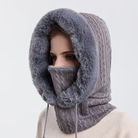 Winter Fleece Hood – 2-in-1 Neck Warmer (Color: Grey)