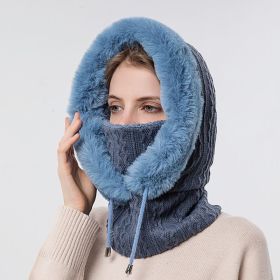 Winter Fleece Hood – 2-in-1 Neck Warmer (Color: Navy Blue)
