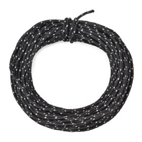 50ft ReflectiveTent Guyline Paracord Rope For Outdoor Camping (Color: black)