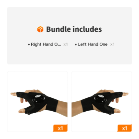Rechargeable Led Flashlight Fishing Gloves (Color: Right Hand One+Left Hand One)