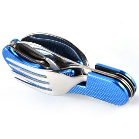 4-in-1 Outdoor Tableware Set (Color: Blue)