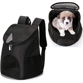 Dog Carrier Backpack Breathable for Small Pets/Cats/Puppies (Color: black)