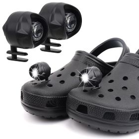 Red Crocs Headlights, Hands-Free Shoe Lights for Night Walks (Color: black)