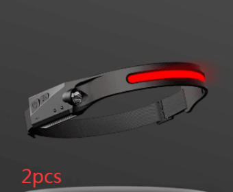 COB LED Rechargeable Headlamp with Motion Sensor (Electrical outlet: USB, Color: Red 2pcs)