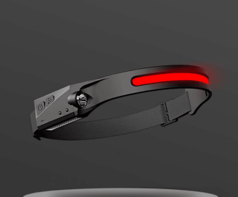 COB LED Rechargeable Headlamp with Motion Sensor (Electrical outlet: USB, Color: Red)
