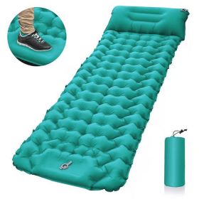 Ultralight Sleeping Pad Built-in Inflator Pump For Camping (Color: Peacock Blue)