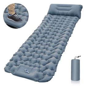 Ultralight Sleeping Pad Built-in Inflator Pump For Camping (Color: Light Grey)