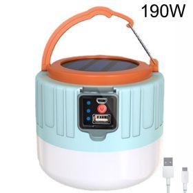 LED Solar Camping Light – USB Rechargeable Lantern w/ Hook (Wattage: Upgrade 190W B, Ships From: China)
