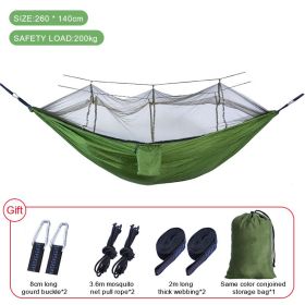Outdoor Parachute Camping Hammock with Mosquito Net (Color: Upgrade light green, Ships From: China)