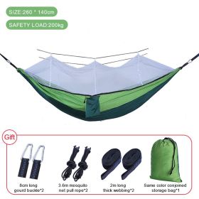 Outdoor Parachute Camping Hammock with Mosquito Net (Color: Upgrade mixed green, Ships From: China)