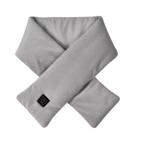 Electric Heated Winter Scarves Adjust Temperature Heating (Color: Gray)