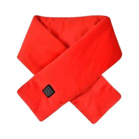 Electric Heated Winter Scarves Adjust Temperature Heating (Color: Red)