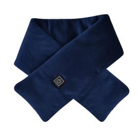 Electric Heated Winter Scarves Adjust Temperature Heating (Color: Blue)