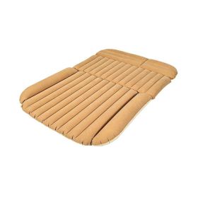 Auto Traveling Camping Air Mattress Travel Sleeping Pad (Color: Yellow)
