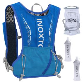 Sport Hydration Vest Running Backpack with 50oz Water Bladder (Color: Blue)