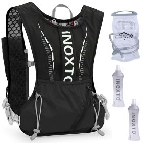 Sport Hydration Vest Running Backpack with 50oz Water Bladder (Color: black)
