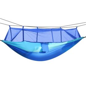 Portable Nylon Swing Hanging Bed Outdoor Camping Hammock (Type: Hammock, Color: Blue)