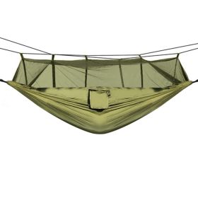 Portable Nylon Swing Hanging Bed Outdoor Camping Hammock (Type: Hammock, Color: Army Green)