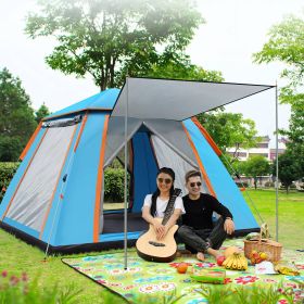 4-5 Person Camping Tent Outdoor Waterproof Tent, Carrying Bag (Color: Blue)
