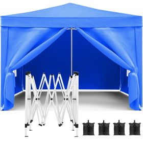 10'x10' EZ Pop Up Canopy Outdoor Portable Party Folding Tent (Color: Blue)