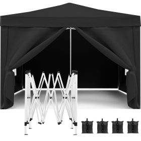 10'x10' EZ Pop Up Canopy Outdoor Portable Party Folding Tent (Color: black)