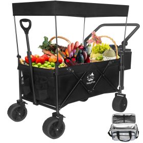 Collapsible Folding Wagon – 140L Utility Cart (Color: as Pic)