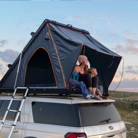 Trustmade Triangle Black Hard Shell Grey Rooftop Tent w/ Rack (Color: BlackGrey)