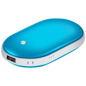 Portable Hand Warmer 5000mAh Power Bank Rechargeable (Color: Blue)