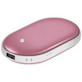Portable Hand Warmer 5000mAh Power Bank Rechargeable (Color: rose gold)