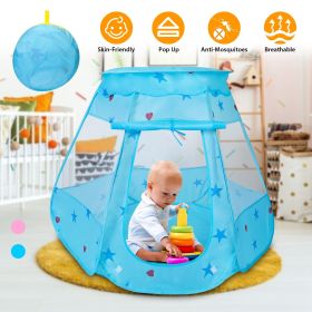 Kids Pop-Up Game Tent – Prince & Princess Castle (Color: Blue)