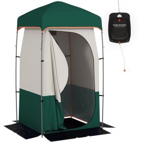 Outsunny Portable PrivacyTent Room with Solar Shower Bag (Color: as Pic)