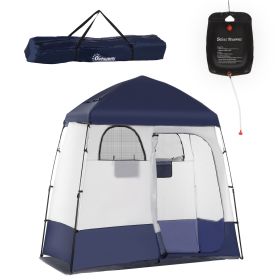 Outsunny Pop Up Shower Tent with 2 Rooms (Color: as Pic)
