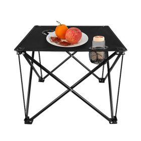 Travel Camping Picnic Portable Foldable Table with Cup Holder (Type: Outdoor Supplies, Color: black)