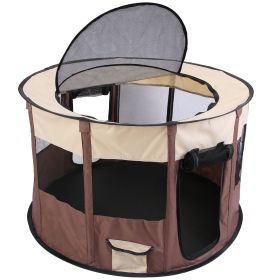 Waterproof Indoor Outdoor Foldable Playpen for Dog with Bag (size: M)